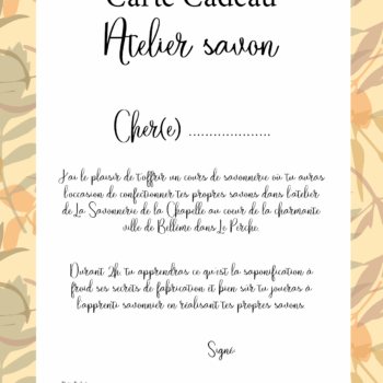 Carte cadeau - Atelier Savon