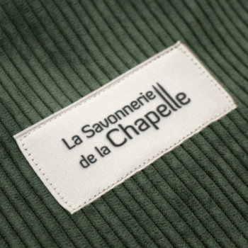 Trousse de toilette en velours côtelé vert